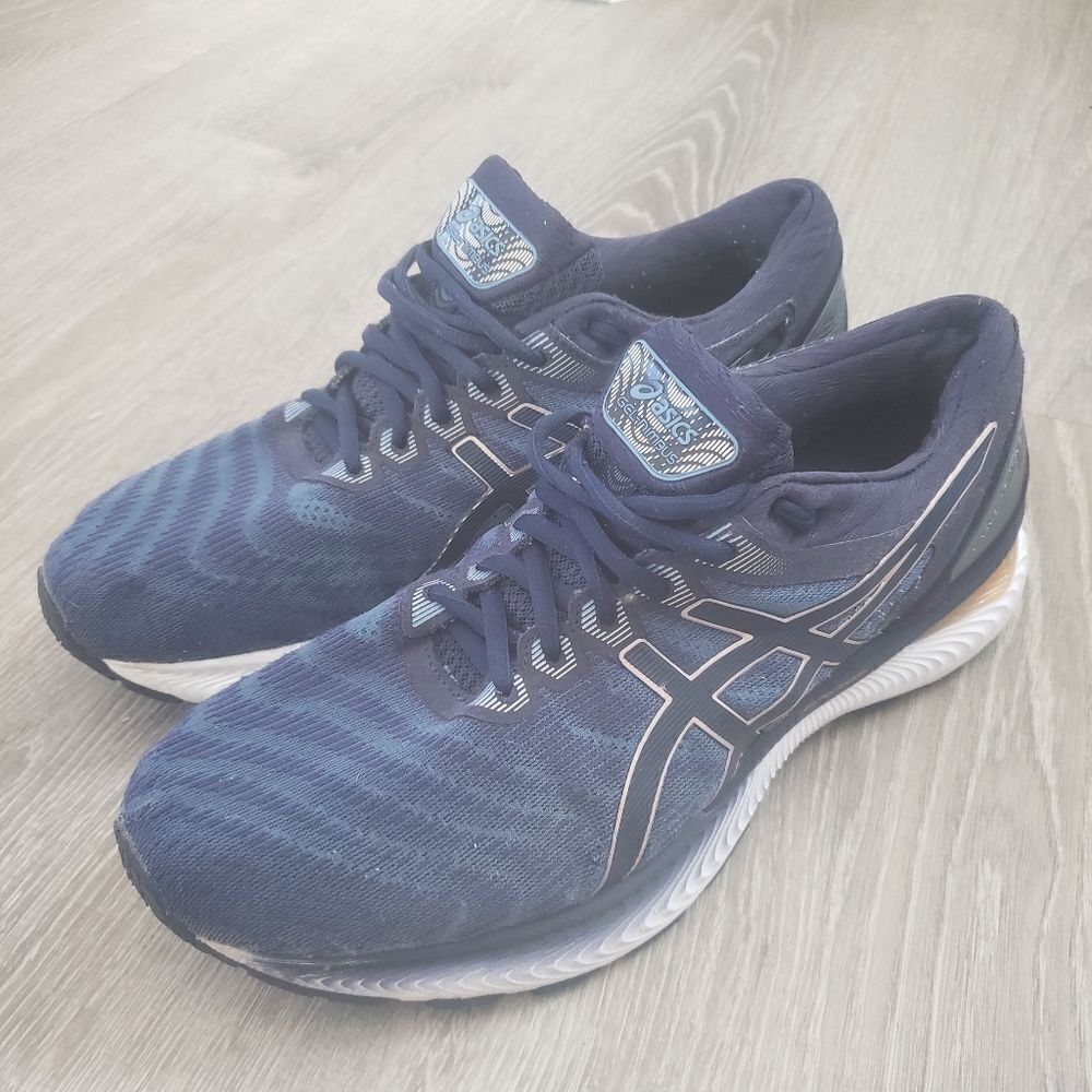 Asics Gel Nimbus 22 1012A587 Blue Athletic Running Shoes Sneakers Women Sz 10.5